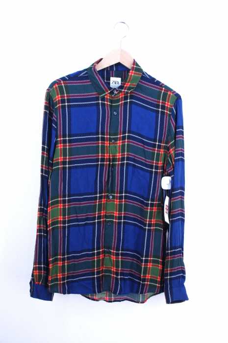 ZARA(ザラ) 転写チェック柄シャツ メンズ トップス