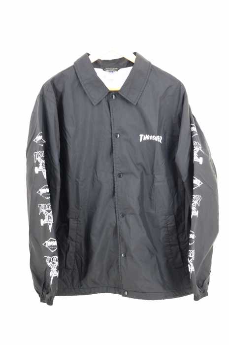 THRASHER（スラッシャー） 袖プリントナイロンコーチジャケット メンズ