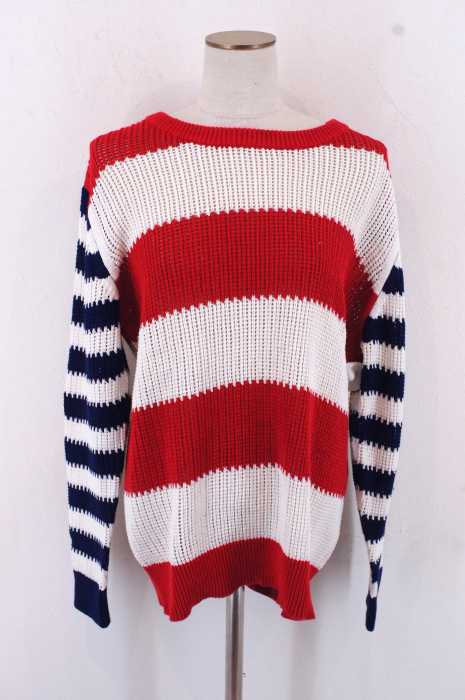JOYRICH （ジョイリッチ） ボーダー切替コットンニットトップス レディース トップス