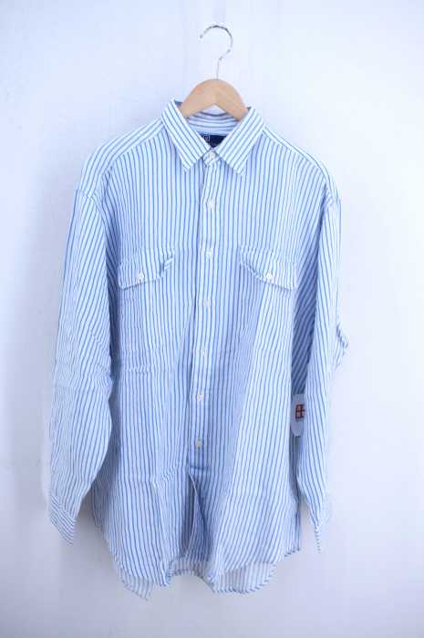 Polo by RALPH LAUREN （ポロバイラルフローレン） フラップポケットストライプ柄リネンシャツ レディース トップス