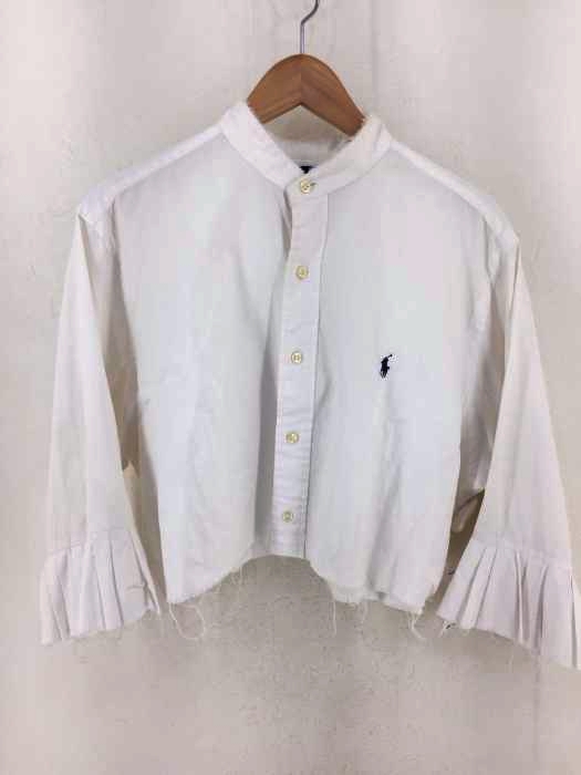 RALPH LAUREN（ラルフローレン） リメイク加工　ロゴ刺繍　バンドカラーボタンシャツ レディース トップス