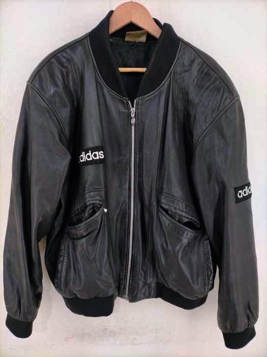 adidas（アディダス） 1960 Vlll US OL YMPIC CENTENNIAL COLLECTION ロゴパッチ ジップアップレザーブルゾン OPTIジップ メンズ アウター