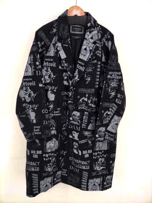 HYSTERICS(ヒステリックス) 20AW DESTROY ALL MONSTERS CULT DAM PATTERN柄 チェスターコート メンズ アウター