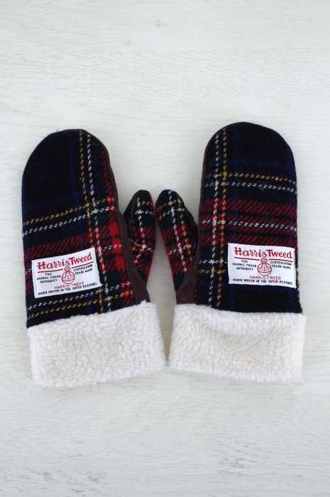 Harris Tweed（ハリスツイード） チェック柄手袋 ミトン レディース ファッション雑貨