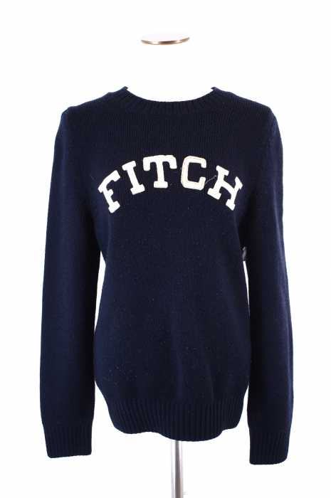 Abercrombie & Fitch (アバクロンビーアンドフィッチ) USA製FITCHロゴウールニットセーター メンズ トップス