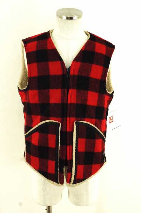 Johnson Woolen Mills （ジョンソンウーレンミルズ） チェック柄ウールジップベスト メンズ トップス