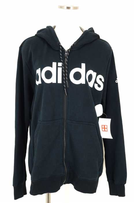 adidas （アディダス） ロゴプリントジップアップパーカー レディース トップス