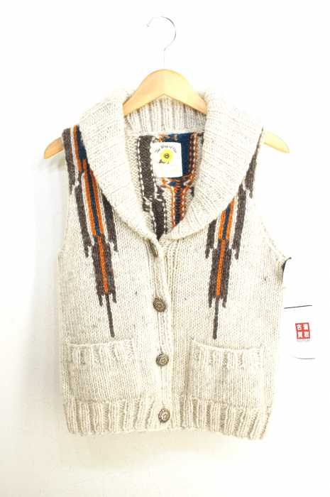Ray BEAMS （レイビームス） ネイティブ柄ショールカラーベスト レディース トップス