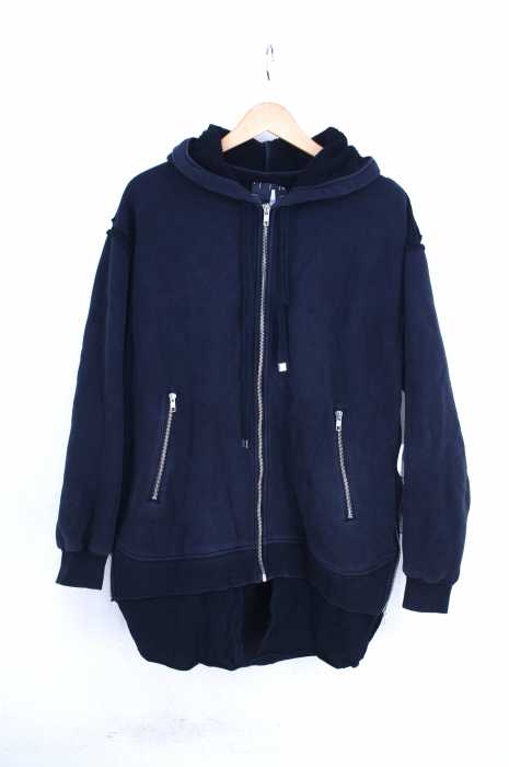 OKIRAKU（オキラク） USED加工 解体再構築 サイドジップフェイクレイヤードジップアップパーカー レディース トップス