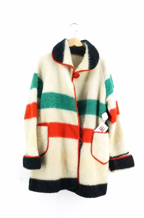Hudson's Bay（ハドソンズベイ） 60S UK製 ボーダーショールカラーウールブランケットコート メンズ アウター