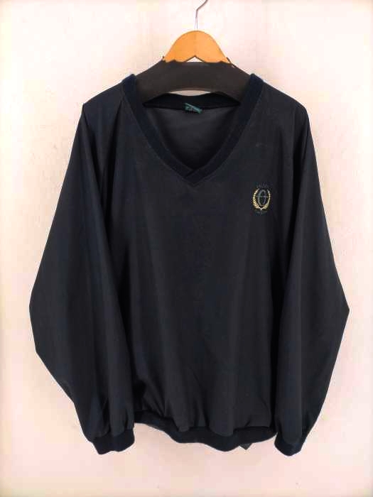 MV SPORT(エムブイスポーツ) ロゴ刺繍入り Vネック ロングスリーブTシャツ メンズ トップス
