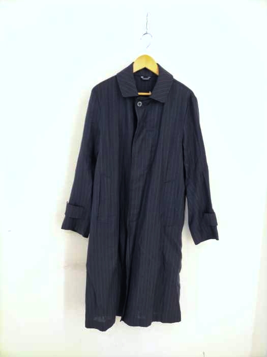 Mackintosh（マッキントッシュ） リネン地 ストライプ柄比翼ステンカラーコート メンズ アウター