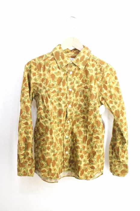 BEAMS BOY （ビームスボーイ） カモフラプリントレギュラーカラーシャツ レディース トップス