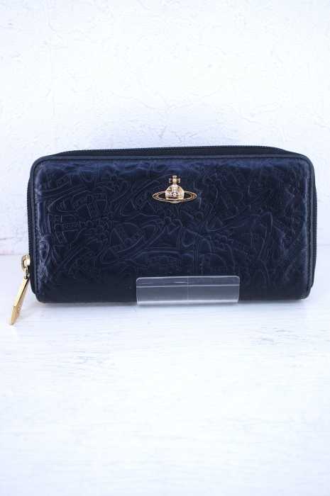 Vivienne Westwood （ヴィヴィアンウエストウッド） オーブ型押し ラウンドジップ長財布 レディース 財布・ケース