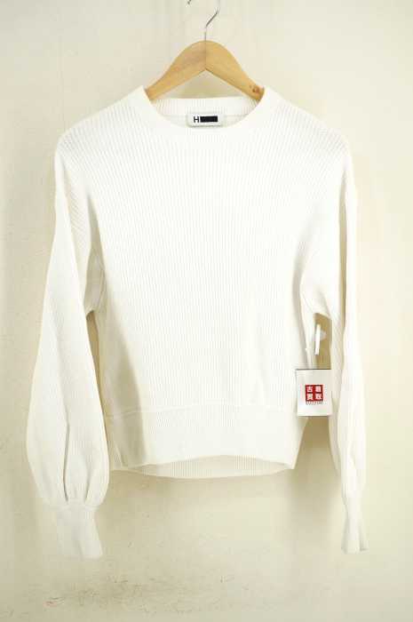 H BEAUTY & YOUTH UNITED ARROWS（エイチビューティーアンドユースユナイテッドアローズ） COTTON RIB PUFF SLEEVE KNIT レディース トップス
