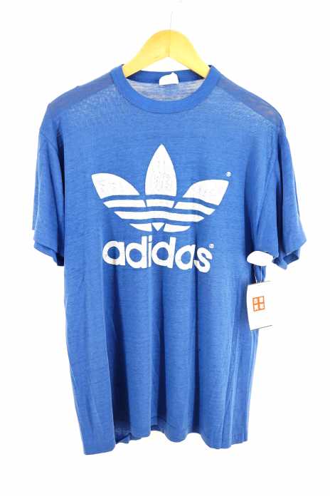 adidas （アディダス） 80S USA製 両面トレフォイルロゴプリントTシャツ メンズ トップス