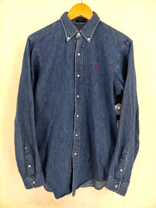 Polo by RALPH LAUREN（ポロバイラルフローレン） 80s USA製 ロゴ刺繍 デニムボタンダウンシャツ メンズ トップス