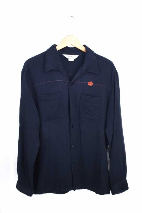 USED古着  （ユーズドフルギ） Da Vinci california 60~70s クラウン刺繍 ステッチオープンカラーシャツ メンズ トップス