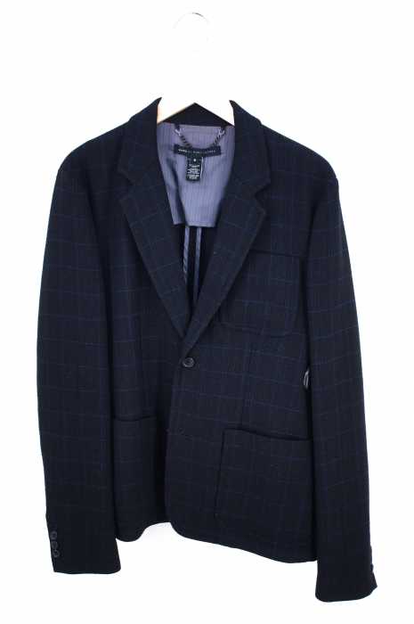 Marc by Marc Jacobs （マークバイマークジェイコブス） Black Walker Suiting Blazer ノッチドラペル2Bボックスチェックジャケット メンズ アウター