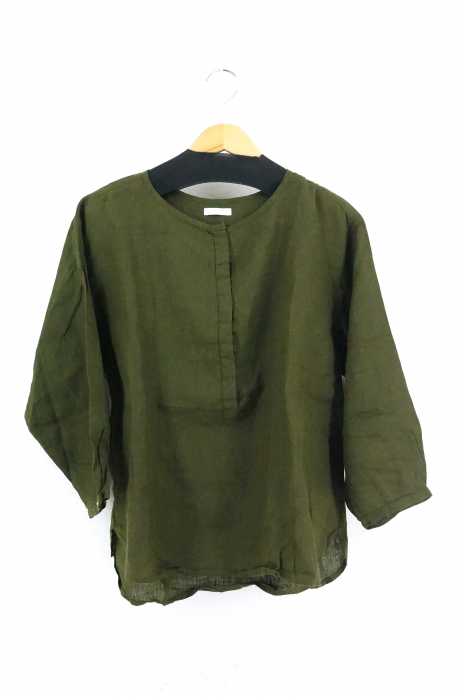 fog linen work（フォグリネンワーク） リネン比翼ボタンプルオーバーブラウス レディース トップス