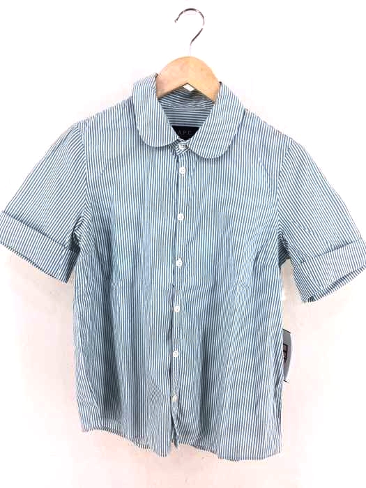 A.P.C.(アーペーセー) 丸襟 ストライプ柄半袖シャツ レディース トップス