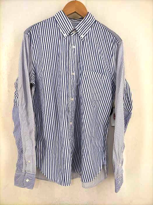 COMME des GARCONS HOMME（コムデギャルソンオム） AD2014 14AW ストライプ切替 三留ボタンシャツ メンズ トップス
