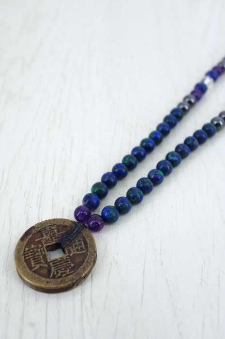 energy muse jewelry () マルチストーン江戸通貨ネックレス メンズ アクセサリー
