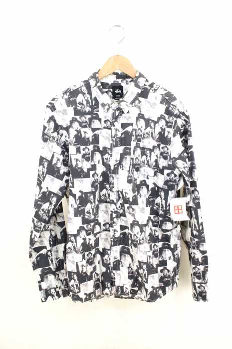 STUSSY （ステューシー） ランダムコラージュ フォトプリントコットンボタンシャツ メンズ トップス