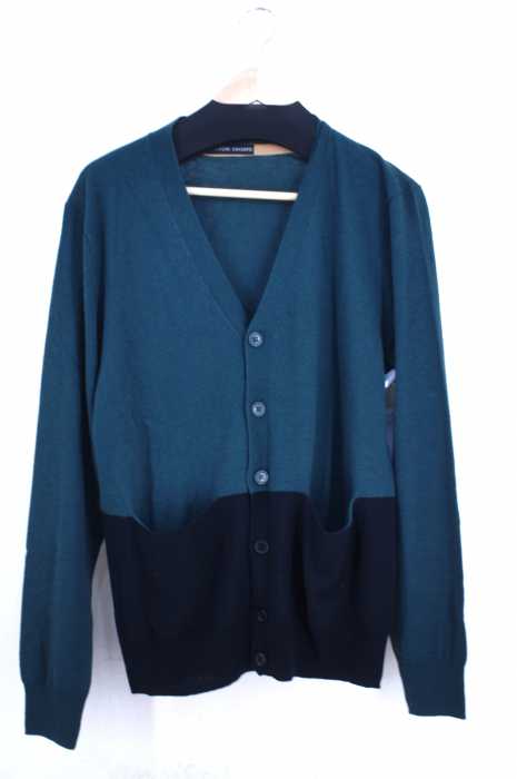 TSUMORI CHISATO （ツモリチサト） バイカラーウールニットカーディガン メンズ トップス