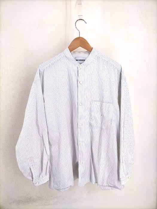 BIG SHiRTS(ビッグシャツ) 20SS バンドカラー ストライプ柄 シャツ メンズ トップス