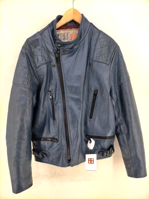 USED古着（ユーズドフルギ） 70s WOLF LEATHERS MONZA TYPE BLACK ZIP ロンジャン メンズ アウター