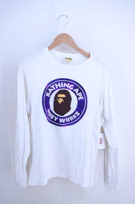 A BATHING APE （アベイシングエイプ） ロゴプリントロングスリーブTシャツ メンズ トップス