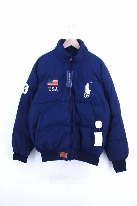 Polo by RALPH LAUREN （ポロバイラルフローレン） ビッグポニーバック星条旗刺繍ダウンジャケット メンズ アウター