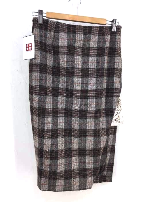 QALB（カルブ） GLENCHECK MIDI LANGTH SKIRT レディース スカート