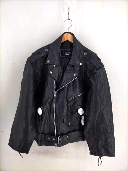 USED古着(ユーズドフルギ) CHARLIE LONDON 本革ダブルライダース メンズ アウター