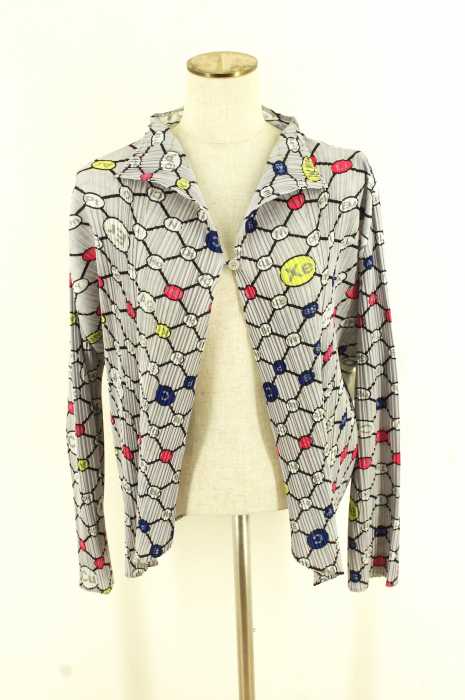PLEATS PLEASE ISSEY MIYAKE (プリーツプリーズイッセイミヤケ) プリーツ加工1B総柄ジャケット レディース アウター