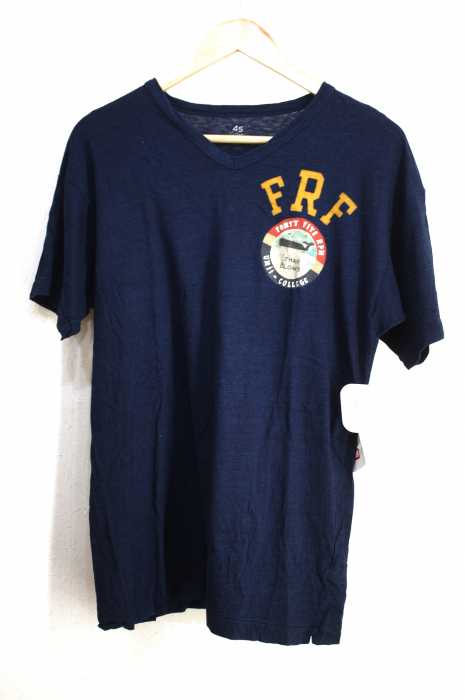 45rpm （フォーティーファイブアールピーエム） インディゴ染VネックTシャツ メンズ トップス