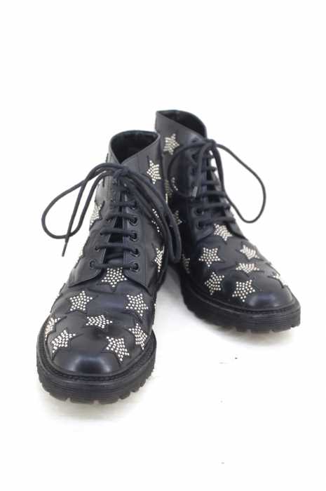 SAINT LAURENT PARIS （サンローランパリ） 15AW ARMY 星型 マイクロスタッズ装飾 レースアップブーツ レディース シューズ