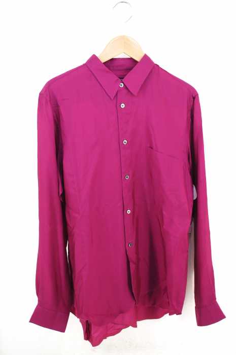 COMME des GARCONS HOMME PLUS (コムデギャルソンオムプリュス) 08AW Time for Magic期 カットオフ加工 ワッペン装飾キュプラカラーシャツ メンズ トップス