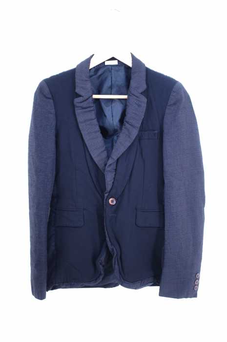 COMME des GARCONS HOMME PLUS （コムデギャルソンオムプリュス） AD2009 09AW ポリ縮加工 ドッキングデザイン グレンチェック柄1Bテーラードジャケット メンズ アウター