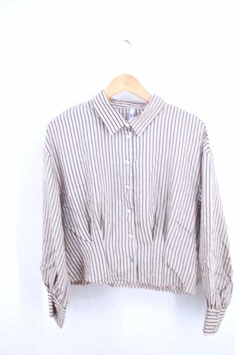 ZARA TRF (ザラティーアールエフ) ストライプ柄 ボリュームスリーブシャツ レディース トップス