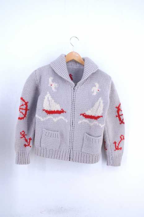 USED古着 (ユーズドフルギ) Vintage カウチンニットブルゾン LIGHTNING ZIP レディース アウター