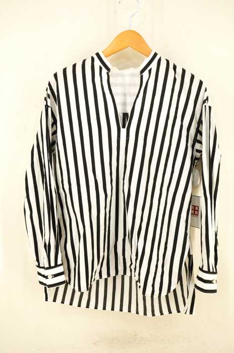 MACPHEE（マカフィー） キーネックストライプ柄ブラウス レディース トップス