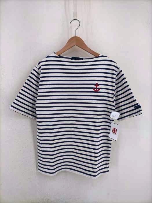 SAINT JAMES（セントジェームス） 胸刺繍 ボーダー柄 半袖 バスクシャツ メンズ トップス