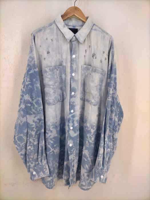 Danke Schon（ダンケシェーン） 19SS ブリーチダメージ加工デニムシャツ メンズ トップス