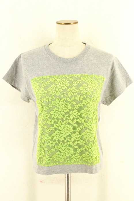 Les Briqu'a braque × BEAMS BOY (レブリカブラックビームスボーイ) レースデザインanvilTシャツ レディース トップス