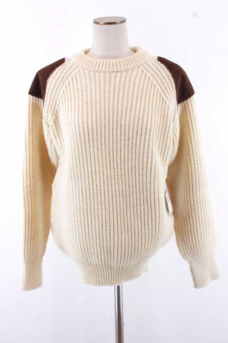 oldderby knitwear エルボーパッチ付きウールニットトップス レディース トップス