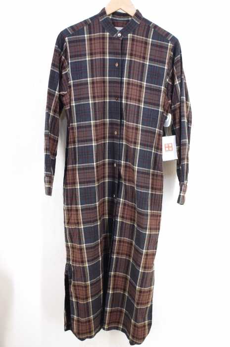 Steven Alan （スティーブンアラン） THOMAS MASON MELANGE CHECK SHIRT DRESS　スタンドカラーシャツワンピース レディース ワンピース