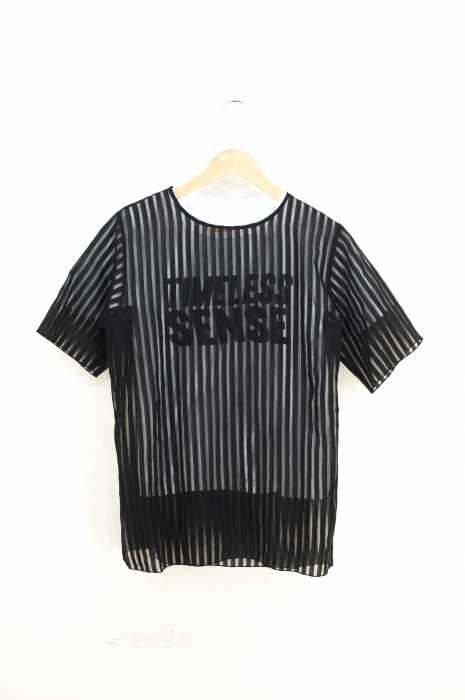 OKIRAKU（オキラク） シースルーレイヤードメッセージプリントTee レディース トップス
