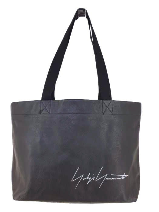 Yohji Yamamoto（ヨウジヤマモト） シグネチャーロゴカウレザートートバッグ メンズ バッグ